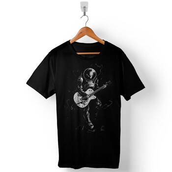 Astronot Gitar Nasa Müzik Music Uzay Cosmos Baskılı Tişört Unisex T-Shirt