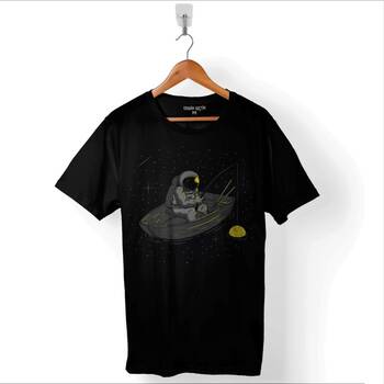 Astronot Sandal Olta Deniz Uzay Cosmos Galaksi Baskılı Tişört Unisex T-Shirt