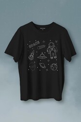 Astronot Uzay Mekiği Space Cosmos Baskılı Tişört Unisex T-Shirt - Thumbnail