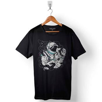 Astronot Uzay Space Cosmos Galaksi Gezegen Baskılı Tişört Unisex T-Shirt