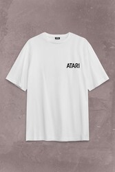 Atarı Ateri Nostalji Oyun Logo Sırt Ön Baskılı Oversize Tişört Unisex T-Shirt - Thumbnail