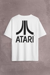 Atarı Ateri Nostalji Oyun Logo Sırt Ön Baskılı Oversize Tişört Unisex T-Shirt - Thumbnail