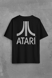 Atarı Ateri Nostalji Oyun Logo Sırt Ön Baskılı Oversize Tişört Unisex T-Shirt - Thumbnail