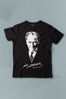 Atatürk 10 Kasım Gazi Mustafa Kemal 100. Yıl 1938 Baskılı Siyah T-shirt Çocuk Tişört