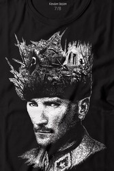 Atatürk Çanakkale Silüet Tipografi Mustafa Kemal Cumhuriyet Baskılı Tişört Çocuk T-shirt - Thumbnail