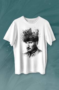 Atatürk Çanakkale Silüet Tipografi Mustafa Kemal Cumhuriyet Baskılı Tişört Unisex T-shirt