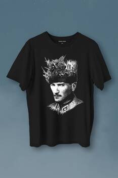 Atatürk Çanakkale Silüet Tipografi Mustafa Kemal Cumhuriyet Baskılı Tişört Unisex T-Shirt