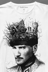 Atatürk Çanakkale Silüet Tipografi Mustafa Kemal Cumhuriyet Uzun Kollu Tişört Baskılı T-Shirt - Thumbnail