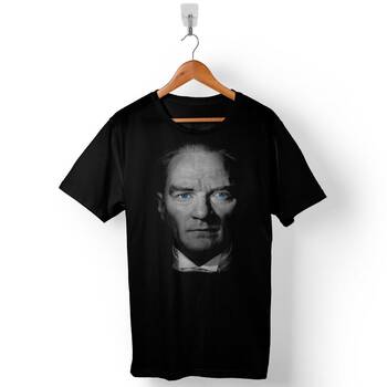 Atatürk Mavi Gözlü Gazi Mustafa Kemal Silüet Baskılı Tişört Unisex T-Shirt