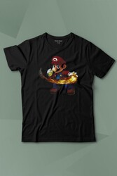 Ateş Çıkaran Super Mario Smash Bros Oyun Baskılı Tişört Çocuk T-shirt - Thumbnail