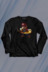 Ateş Çıkaran Super Mario Smash Bros Oyun Uzun Kollu Tişört Baskılı T-Shirt - Thumbnail