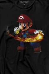 Ateş Çıkaran Super Mario Smash Bros Oyun Uzun Kollu Tişört Baskılı T-Shirt - Thumbnail