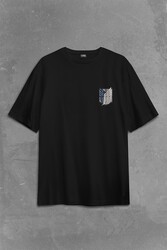 Attack On Titan Regiments Scout Symbol Sırt Ön Baskılı Oversize Tişört Unisex T-Shirt - Thumbnail