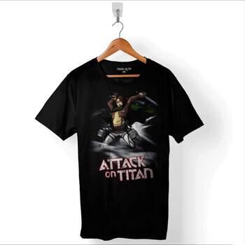 Attack On Titan Titana Saldırı Manga Anime Baskılı Tişört Unisex T-Shirt