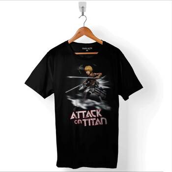 Attack On Titan Titana Saldırı Manga Anime Baskılı Tişört Unisex T-Shirt