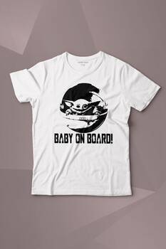 Baby on Board Yoda Star Wars Bebek Mandalorian Jedi Baskılı Tişört Çocuk T-shirt