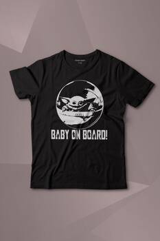 Baby on Board Yoda Star Wars Bebek Mandalorian Jedi Baskılı Tişört Çocuk T-shirt