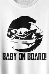 Baby on Board Yoda Star Wars Bebek Mandalorian Jedi Baskılı Tişört Unisex T-shirt - Thumbnail