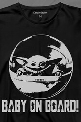 Baby on Board Yoda Star Wars Bebek Mandalorian Jedi Uzun Kollu Tişört Baskılı T-Shirt - Thumbnail