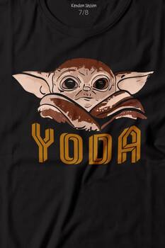 Baby on Board Yoda Star Wars Kahverengi Bebek Mandalorian Baskılı Tişört Çocuk T-shirt