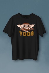 Baby On Board Yoda Star Wars Kahverengi Bebek Mandalorian Baskılı Tişört Unisex T-Shirt - Thumbnail