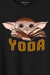 Baby On Board Yoda Star Wars Kahverengi Bebek Mandalorian Baskılı Tişört Unisex T-Shirt - Thumbnail