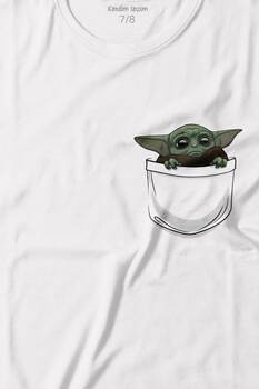 Baby on Board Yoda Star Wars Yeşil Bebek Mandalorian 3 Cep Baskılı Tişört Çocuk T-shirt