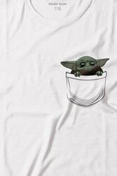 Baby on Board Yoda Star Wars Yeşil Bebek Mandalorian 3 Cep Baskılı Tişört Çocuk T-shirt - Thumbnail