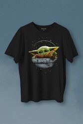 Baby On Board Yoda Star Wars Yeşil Bebek Mandalorian Baskılı Tişört Unisex T-Shirt - Thumbnail