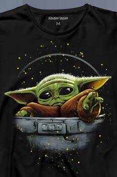 Baby on Board Yoda Star Wars Yeşil Bebek Mandalorian Uzun Kollu Tişört Baskılı T-Shirt