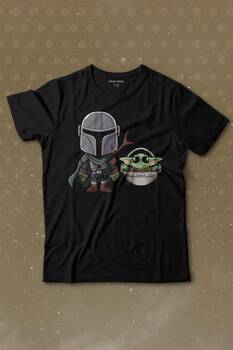 Baby Yoda Mando Figür The Mandalorian Bebek Yoda Star Wars Baskılı Tişört Çocuk T-shirt