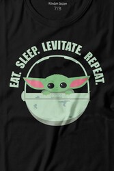 Baby Yoda The Mandalorian Star Wars Bebek Yoda Baskılı Tişört Çocuk T-shirt - Thumbnail