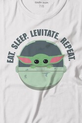 Baby Yoda The Mandalorian Star Wars Bebek Yoda Baskılı Tişört Çocuk T-shirt - Thumbnail