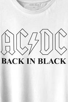 Back In Black Ac Dc Alternatif Doğru Akım Tesla Baskılı Tişört Unisex T-shirt