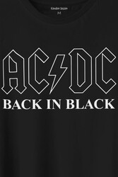 Back In Black Ac Dc Alternatif Doğru Akım Tesla Baskılı Tişört Unisex T-Shirt - Thumbnail