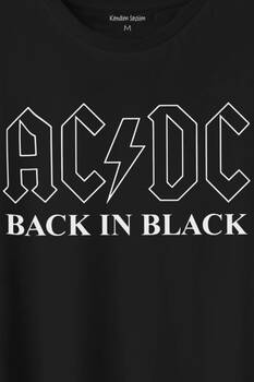 Back In Black Ac Dc Alternatif Doğru Akım Tesla Baskılı Tişört Unisex T-Shirt