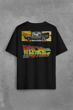 Back To The Future Geleceğe Dönüş Sırt Ön Baskılı Oversize Tişört Unisex T-Shirt