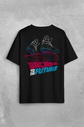 Back To The Future Geleceğe Dönüş Uçan Kaykay Sırt Ön Baskılı Oversize Tişört Unisex T-Shirt - Thumbnail