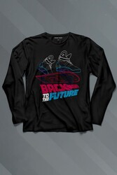 Back To The Future Geleceğe Dönüş Uçan Kaykay Uzun Kollu Tişört Baskılı T-Shirt - Thumbnail