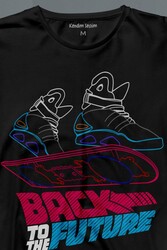 Back To The Future Geleceğe Dönüş Uçan Kaykay Uzun Kollu Tişört Baskılı T-Shirt - Thumbnail