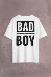 Bad Boy Badboy Playboy Kötü Haylaz Çocuk Sırt Ön Baskılı Oversize Tişört Unisex T-Shirt - Thumbnail