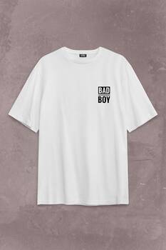 Bad Boy Badboy Playboy Kötü Haylaz Çocuk Sırt Ön Baskılı Oversize Tişört Unisex T-Shirt