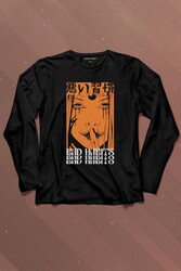 Bad Habbits Japonca Kötü Alışkanlık Uzun Kollu Tişört Baskılı T-Shirt - Thumbnail