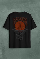 Baller Basketball Basketbol Nba Basketçi Üçlük Sırt Ön Baskılı Oversize Tişört Unisex T-Shirt - Thumbnail