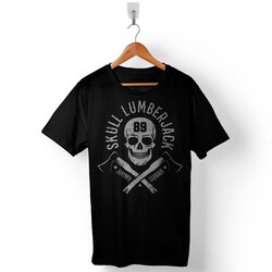 Balta Kuru Kafa Balta Skeleton Baskılı Tişört Unisex T-Shirt - Thumbnail