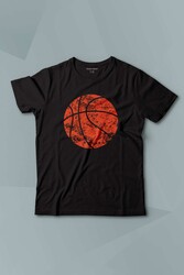 Basketball Vintage Grunge Retro Basket Topu Baskılı Çocuk Tişört Kısa Kollu - Thumbnail