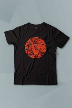 Basketball Vintage Grunge Retro Basket Topu Baskılı Çocuk Tişört Kısa Kollu