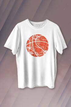 Basketball Vintage Grunge Retro Basket Topu Baskılı Tişört Unisex T-shirt