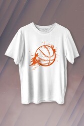 Basketball Vintage Grunge Retro Basket Topu Baskılı Tişört Unisex T-shirt - Thumbnail