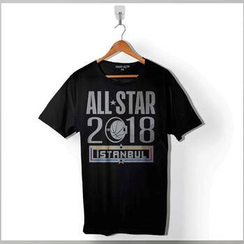 Basketbol All Star İstanbul Nba Basketball 2018 Baskılı Tişört Unisex T-Shirt